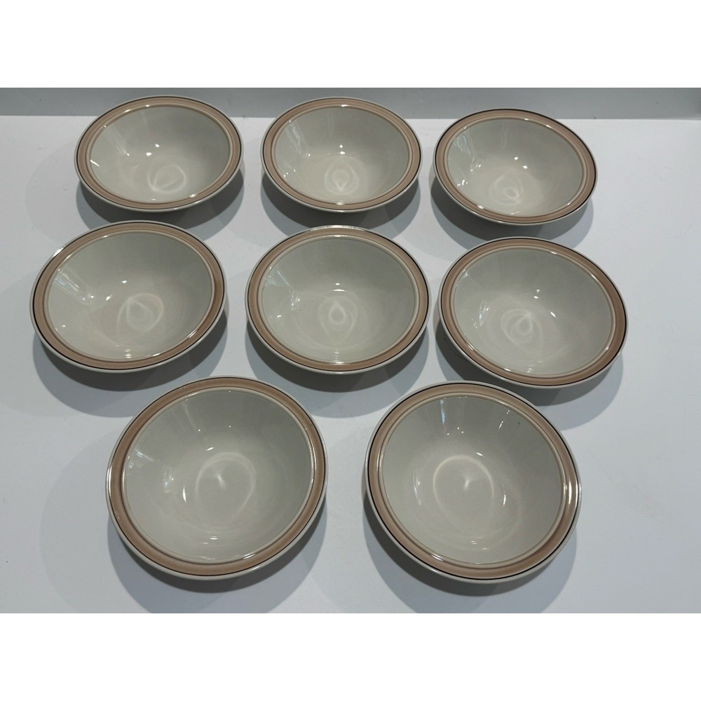 Mikasa Manor House Vintage Ranmaru Suede 7" Cereal/Soup Bowls Set Of 8 Japan